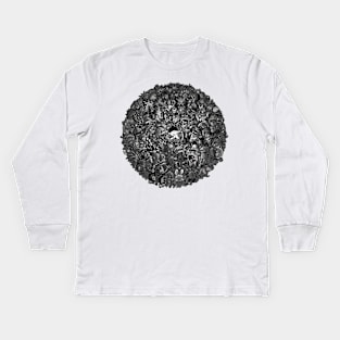 Monster Battle Royale (circle) Kids Long Sleeve T-Shirt